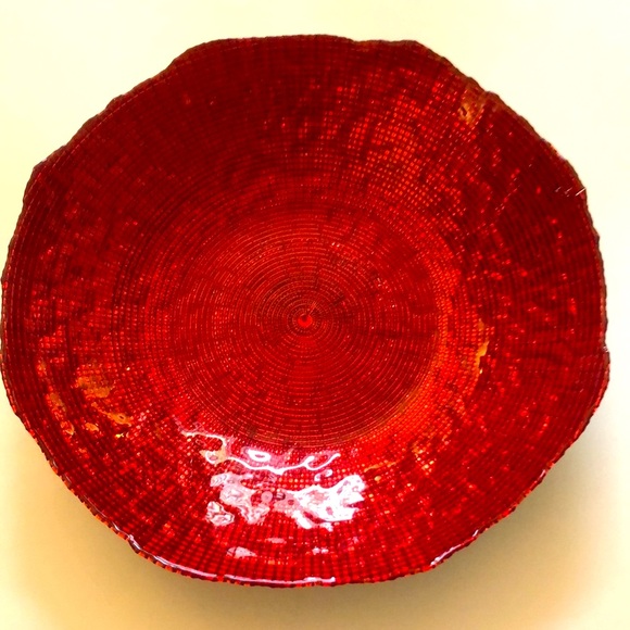 ‼️GONE ‼️ …Decorative Red Centre Piece Bowl, EUC. - Picture 2 of 9